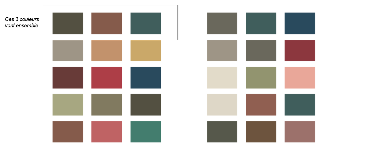 10 exemples d'association de couleurs pour les femmes de colorimetrie automne doux. blog image 33
