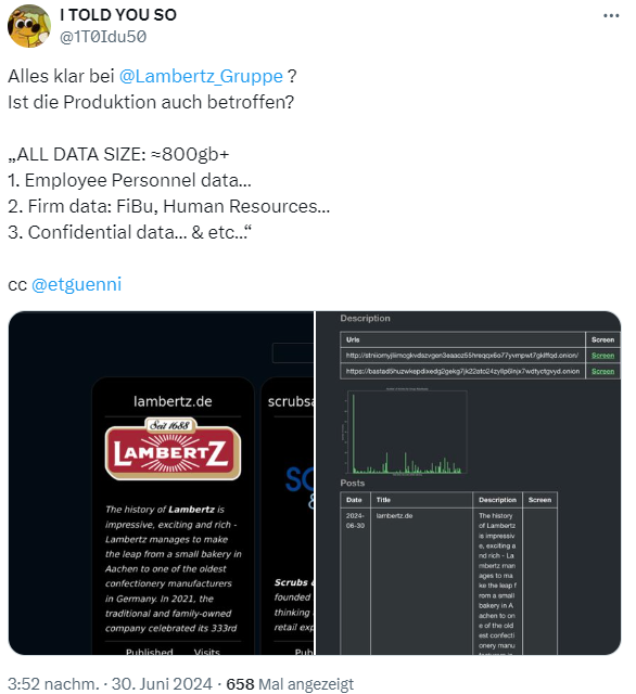 Lambertz Opfer der Black Basta-Gruppe