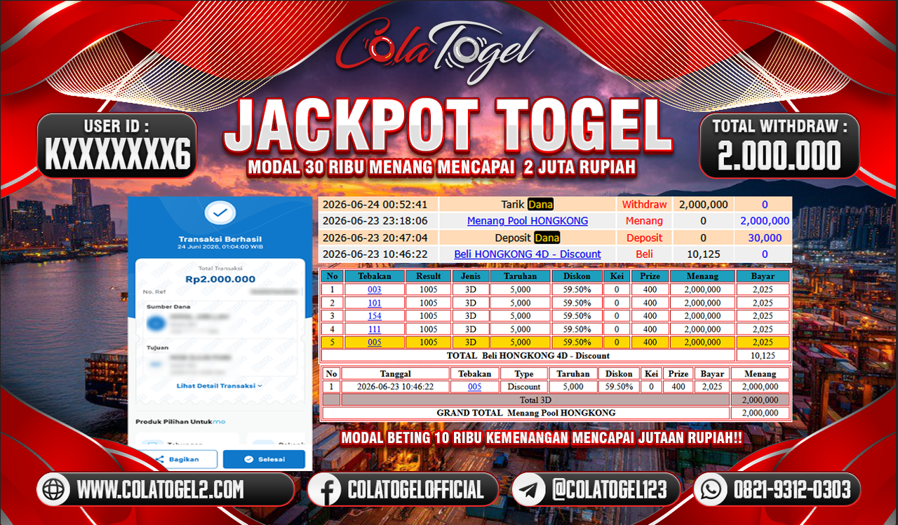 JACKPOT HONGKONG LOTTO!!