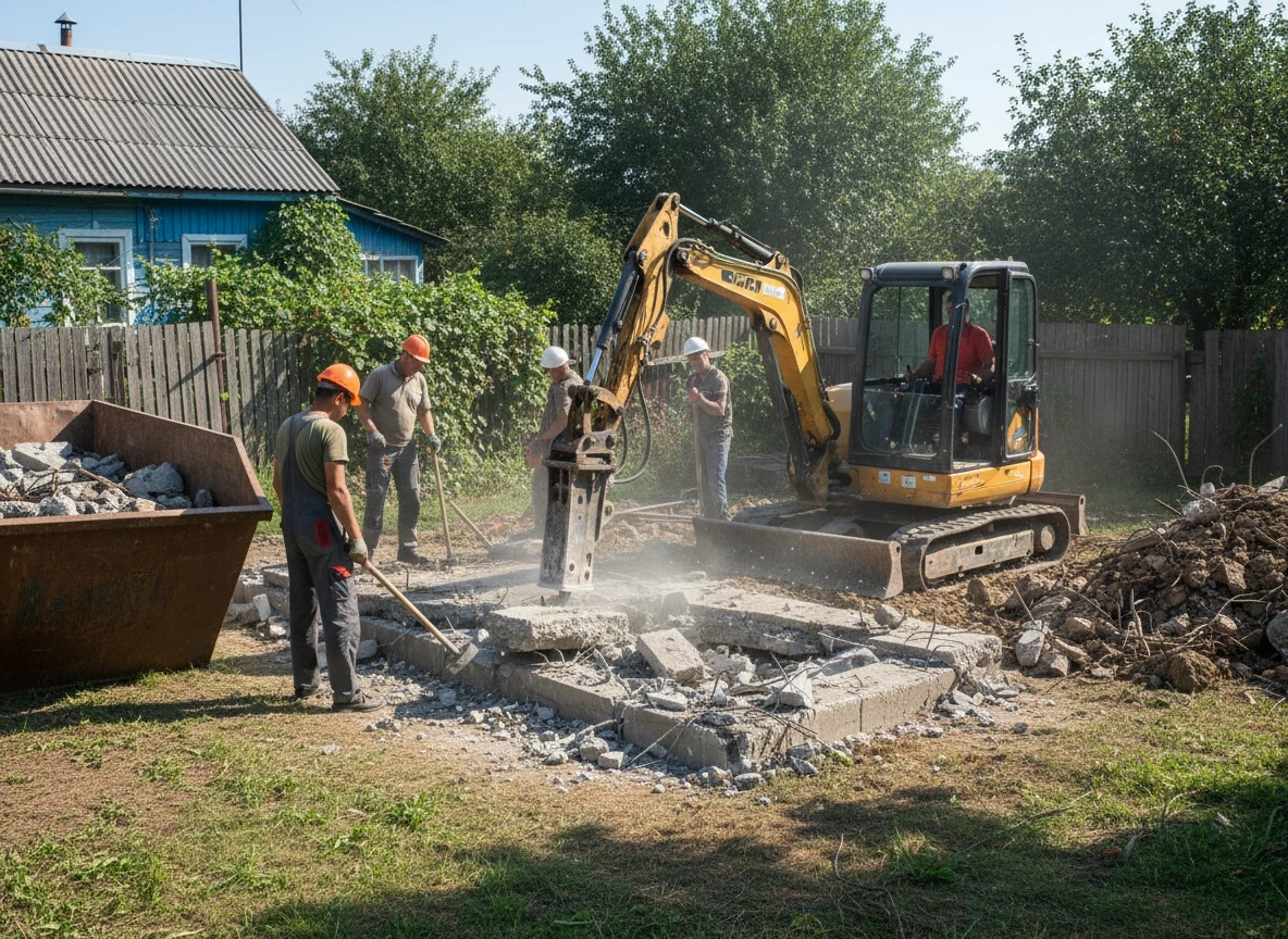 Демонтаж фундамента