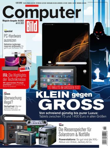 Cover: Computer Bild Magazin No 19 vom 09  September 2022