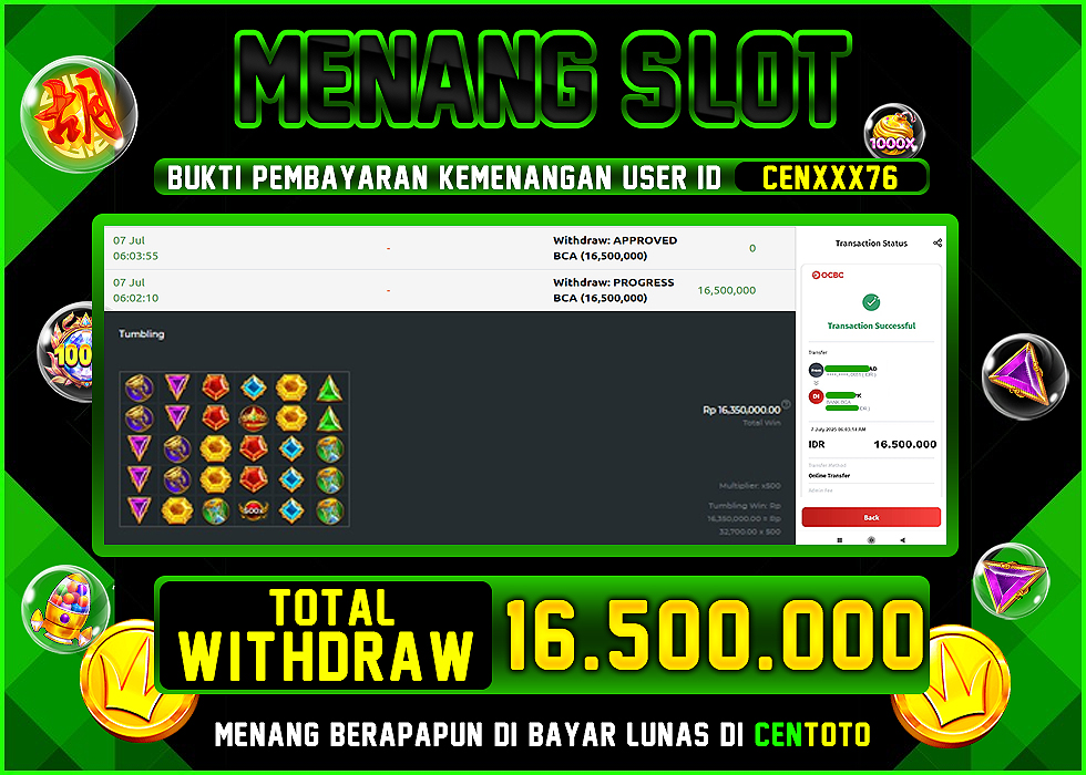 BUKTI JACKPOT LUNAS CENTOTO