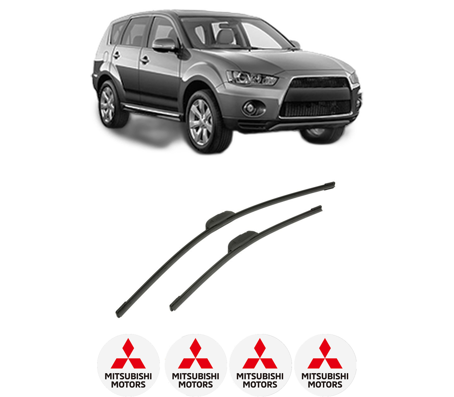 Set stergatoare auto MITSUBISHI OUTLANDER III (GG_W, GF_W, ZJ, ZL, ZK) din 2012-2022, pentru parbriz auto, 2 bucati, Bosch Aerotwin Retrofit, din cauciuc siliconat rezistent, 4 Stickere Auto MITSUBISHI