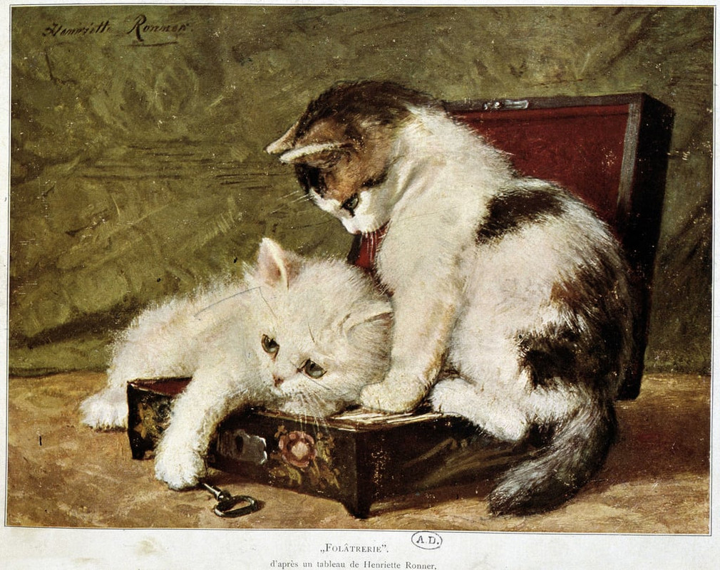 2-Henritte-Ronner-Knip-Folatrerie-kittens-by-Henriette-Ronner-Meister-Drucke-1026988