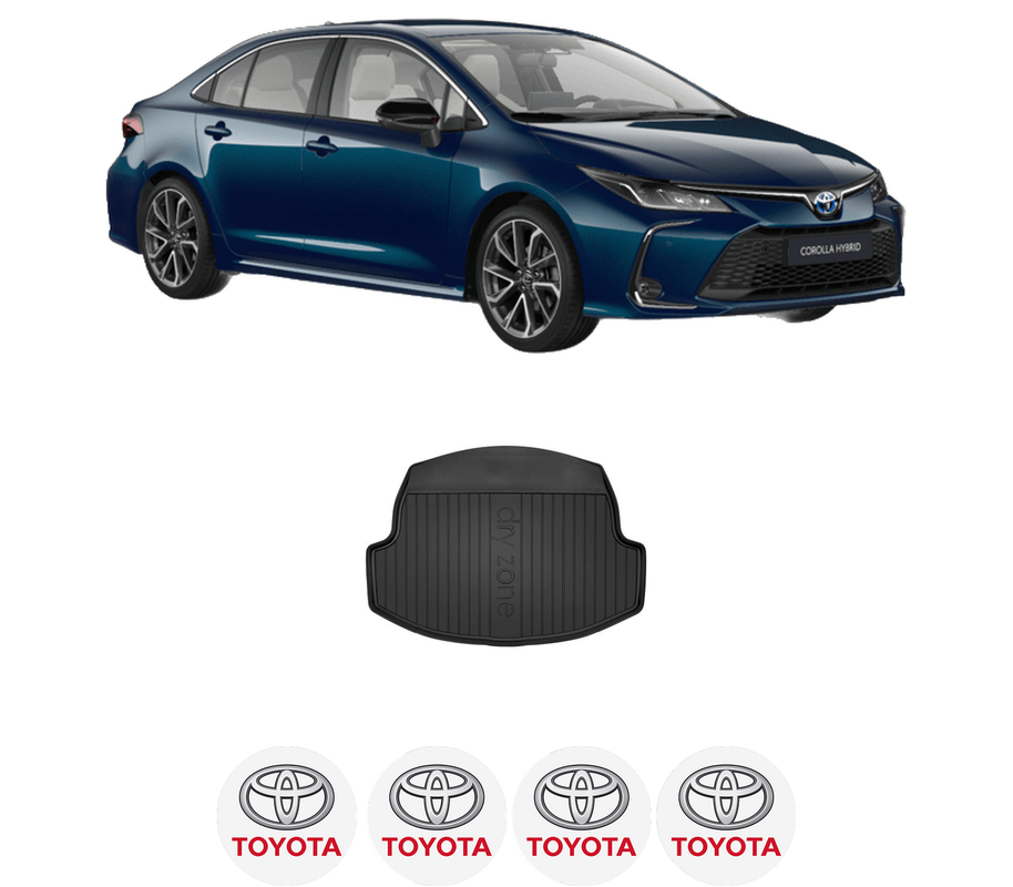 Tavita Portbagaj TOYOTA COROLLA Saloon (_E21_) din 2019-2021, Protectie Portbagaj Auto, 4x Stickere auto cu TOYOTA