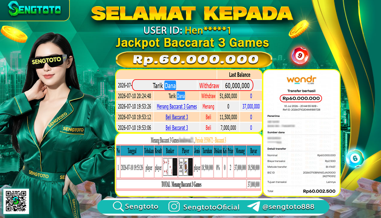 BUKTI PEMBAYARAN LIVEGAME BACCARAT 3 GAMES