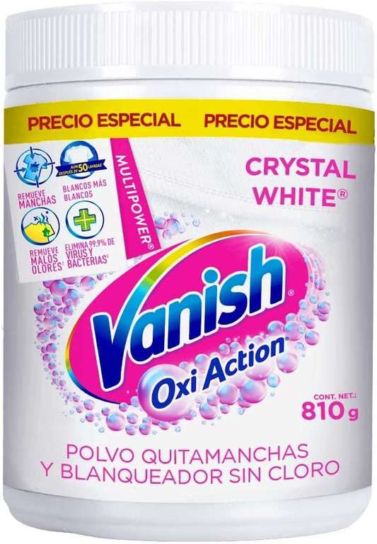 Amazon: Vanish Quitamanchas en Polvo para Ropa Blanca Oxi Action Crystal White 810 g $107