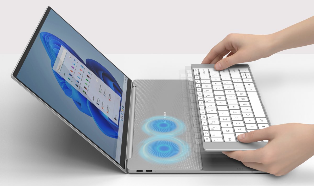 Inventec VeilBook Concept Laptop Features a Keyboard That Can Move Into Different Positions