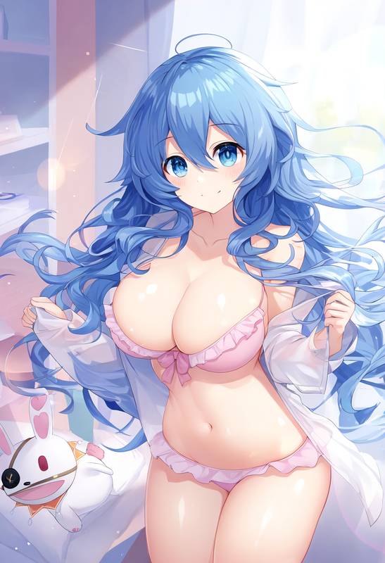 1girl, yoshino (date a live), blue eyes, blue hair, room, lighting, {{{{{shiny s s-250245786