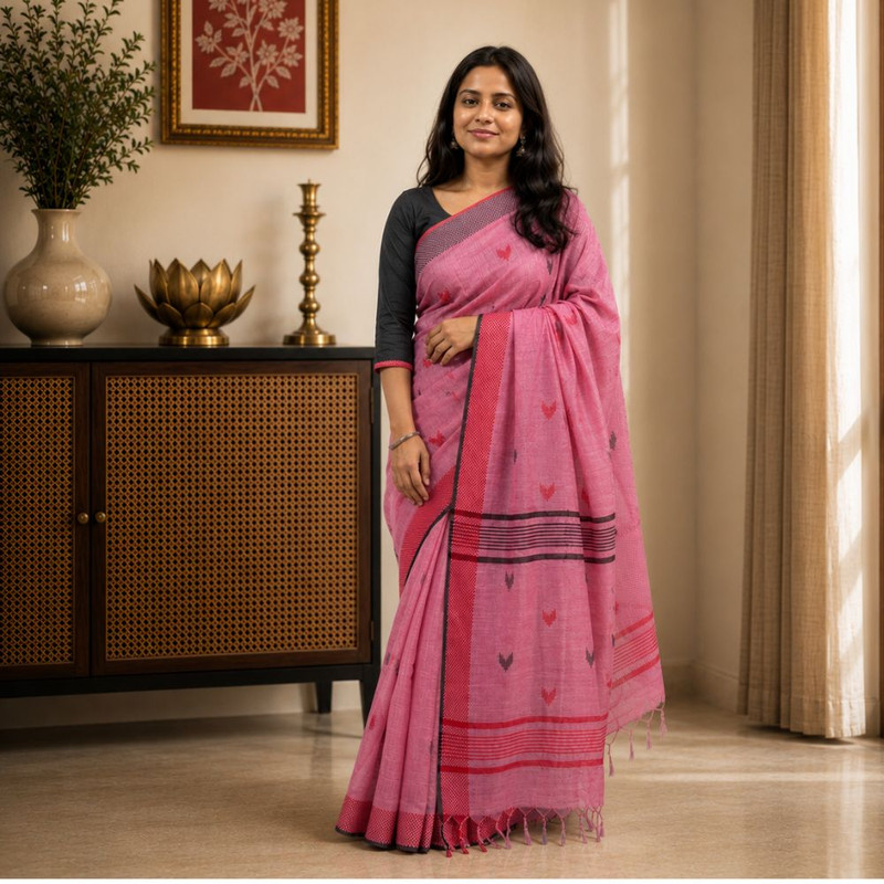 Women's Designer Banswara Silk Woven Saree with Unstitched Blouse Piece