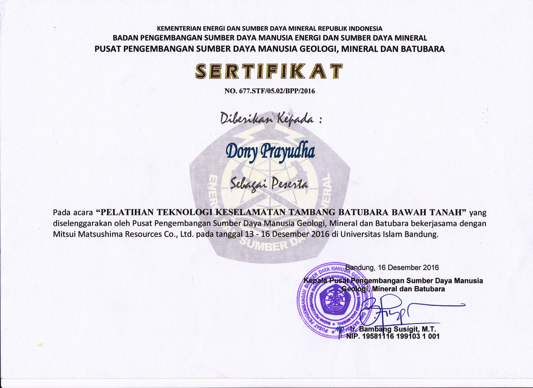 (2016) Keselamatan Tambang Batubara Bawah Tanah