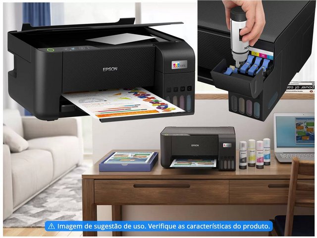 Impressora Multifuncional Epson Ecotank L3210 – Tanque de Tinta Colorida USB