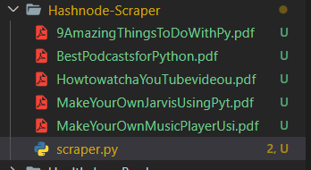 Files saved in folder