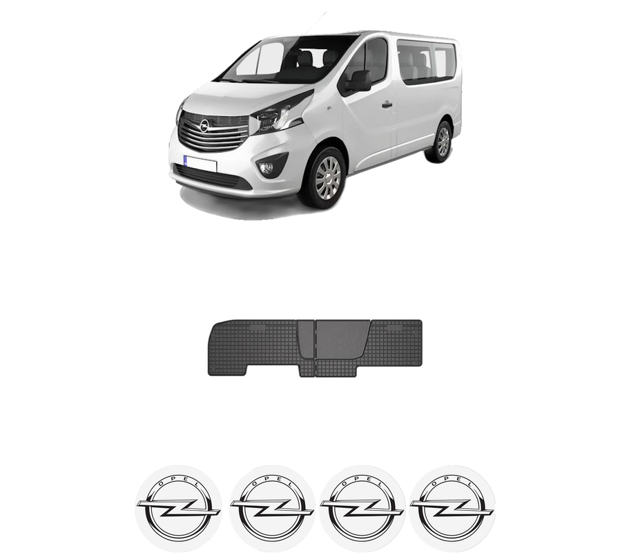Set covorase presuri OPEL VIVARO B Van (X82) din 2014-2019, auto, din cauciuc thermoplastic, 4 Stickere auto cu OPEL
