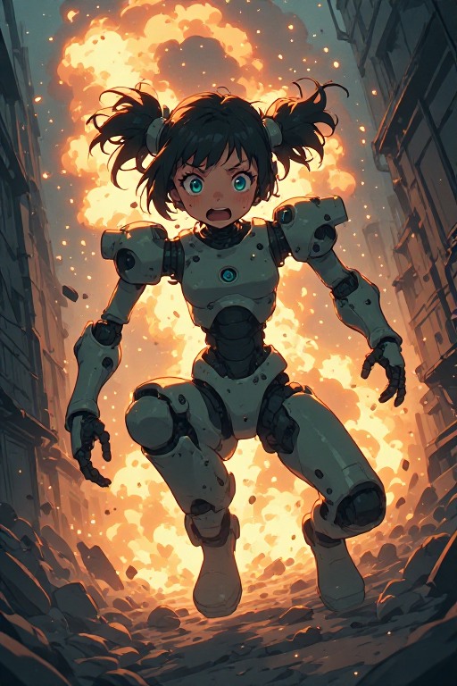 A-biorobot-girl-flees-in-terro