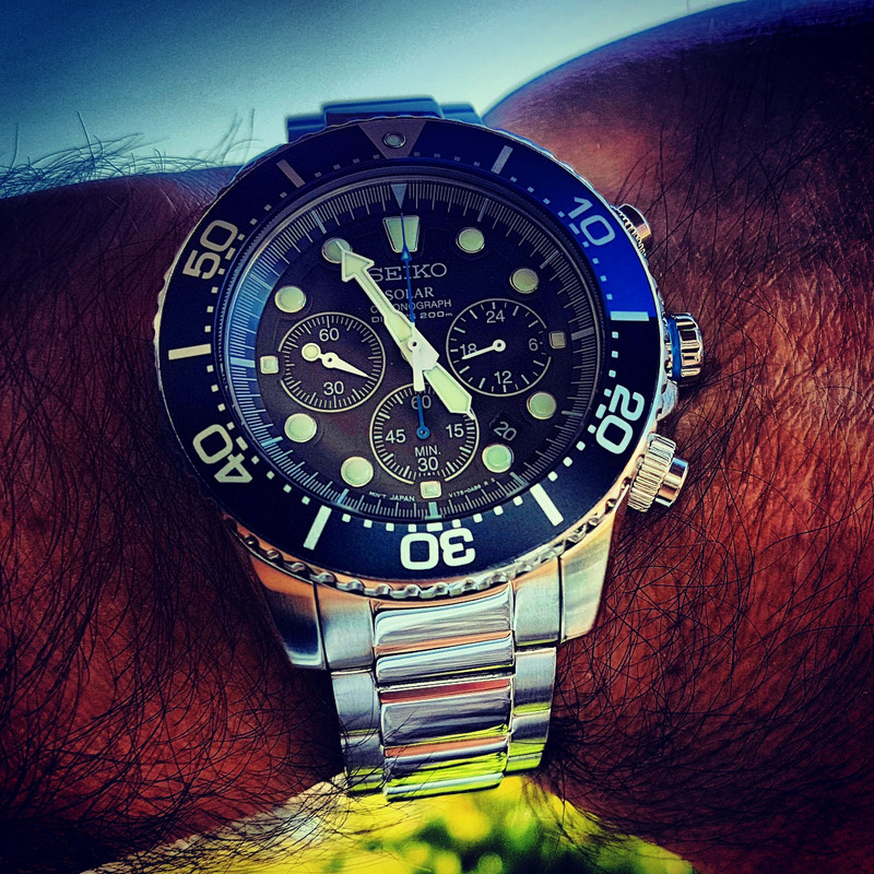 Seiko Solar Daytona Submariner Black  SSC017 200M (3)