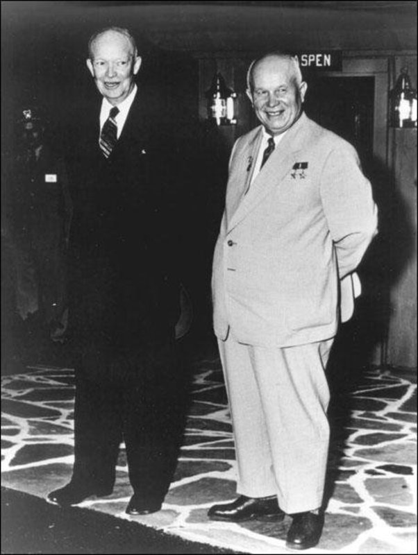 Nikita Khrushchev y Dwight Eisenhower, en 1959