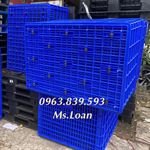 Rổ nhựa vuông lớn 26 bánh xe đựng nguyên vật liệu, sóng nhựa đựng hàng giảm giá / 0963 839 593 Loan Ro-nhua-26-banh-xe-xanh-duong