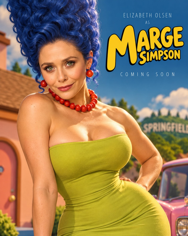 Elizabeth Olsen Marge Simpson