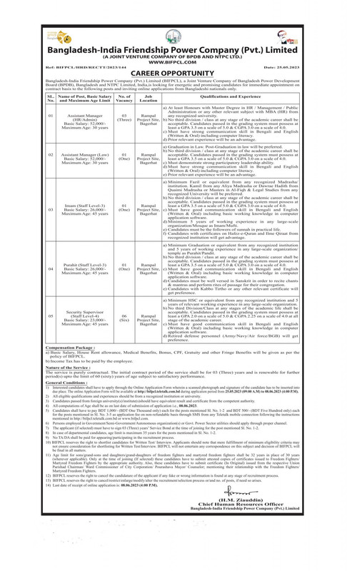 BIFPCL Job Circular