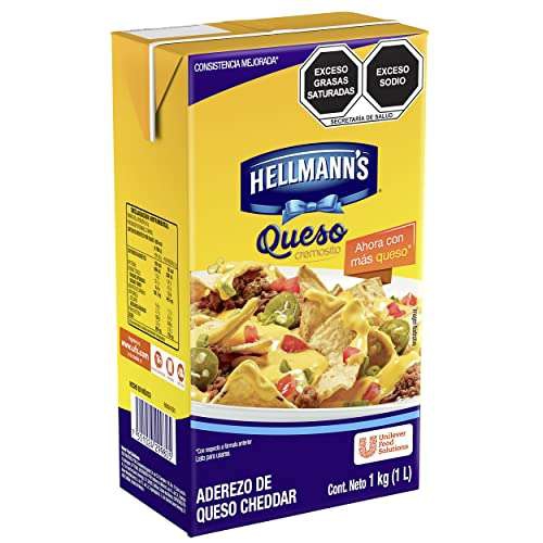 Amazon Hellmann's Aderezo Queso Cheddar 1 L- Planea y cancela- envío prime 
