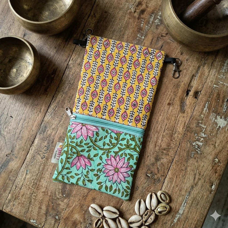 Qyaari Hand Block Printed Chanchi Bag for Women | Cotton Ethnic Potli Pouch | Festive & Indo-Western Accessory