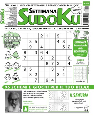 Settimana Sudoku N.979 - 17 Maggio 2024