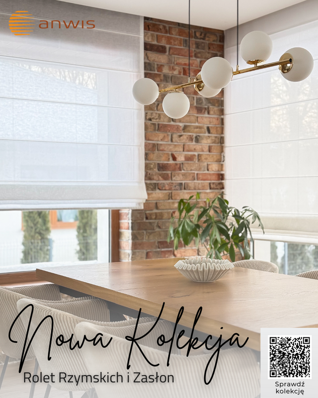 Nowa kolekcja rolet rzymskich i zasłon ANWIS