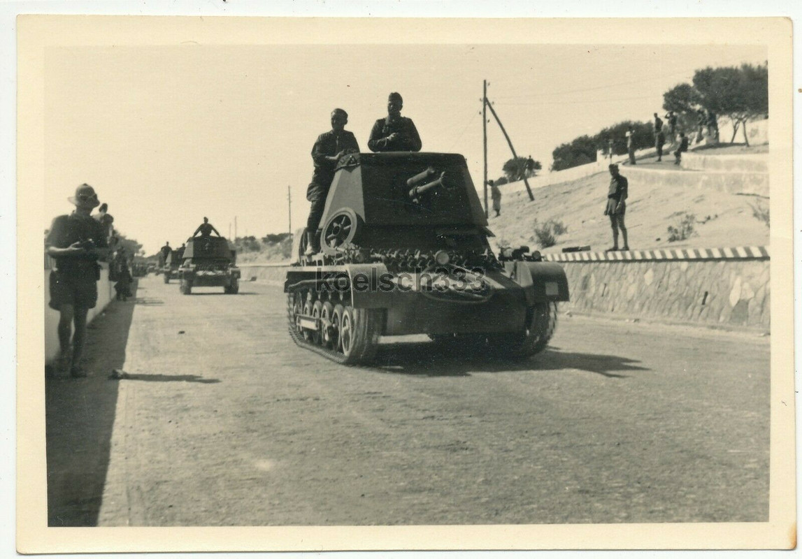 Foto Panzerjäger I Kolonne in Afrika Wehrmacht Afrika Korps 21. Panzer Division