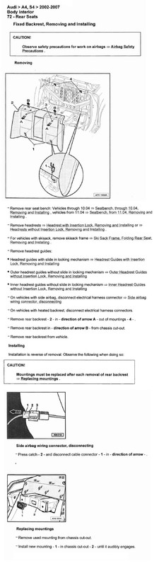 Audi A4-B6 Rear Seat Removal