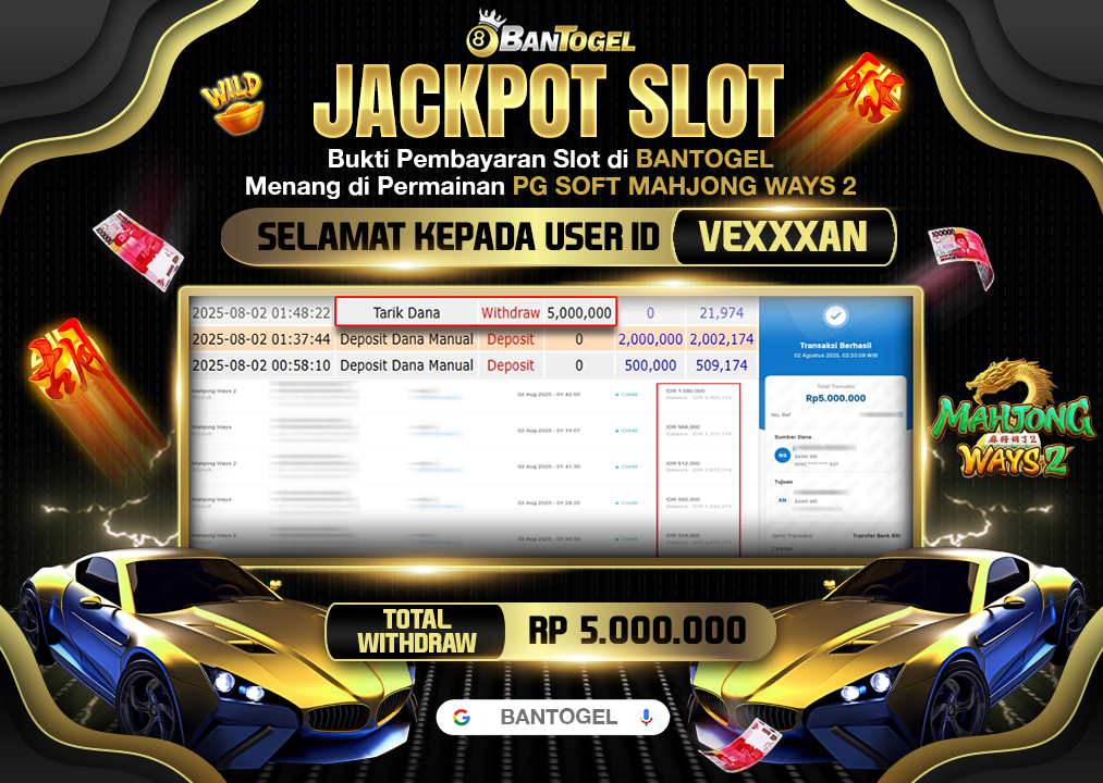 BUKTI JACKPOT LUNAS BANTOGEL