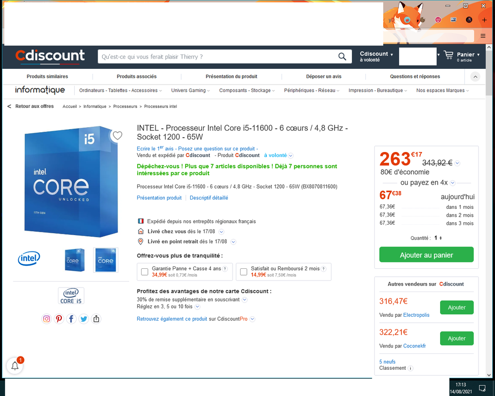 PROCESSEUR CDISCOUNT 14 AOUT 2021