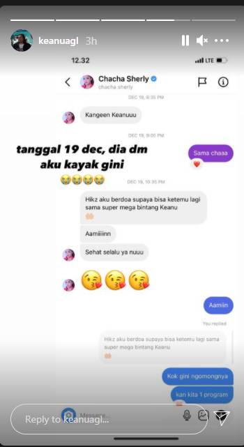Postingan Instagram Story Keanu Agl