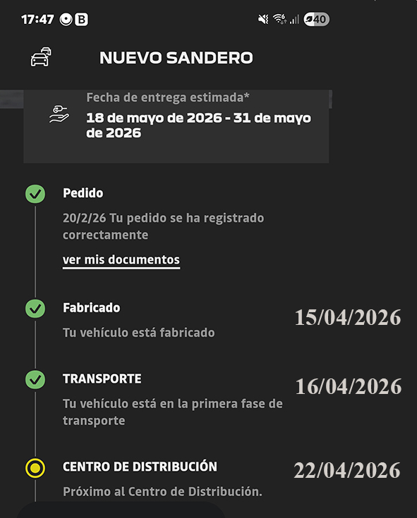 fases de pedido
