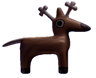 Animated Looping GIF of a 3D Deer spinning.