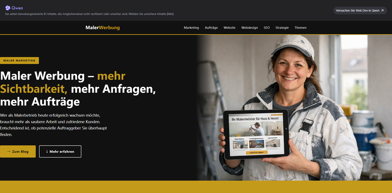 Maler Werbung