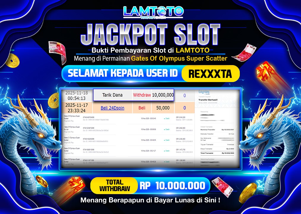 BUKTI JACKPOT LUNAS LAMTOTO