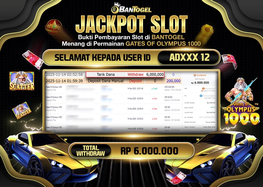 BUKTI JACKPOT LUNAS BANTOGEL