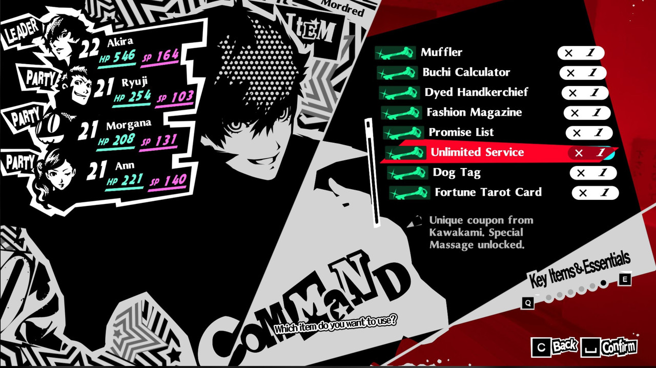 items Menu