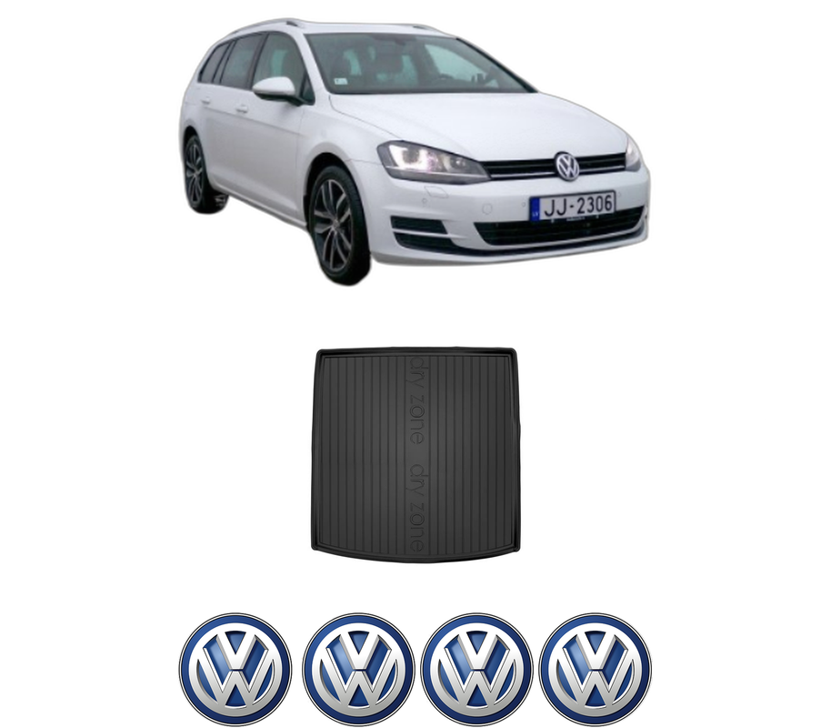 Tavita Portbagaj Volkswagen GOLF VII Variant (BA5, BV5) din 2013-2021, Protectie Portbagaj Auto, 4x Stickere auto cu Volkswagen