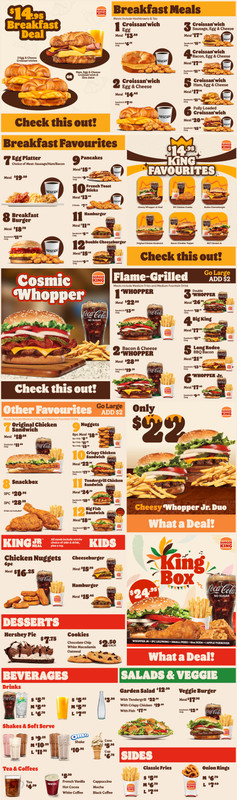 Full BK Menu 2025 for linktree July 9th 2026