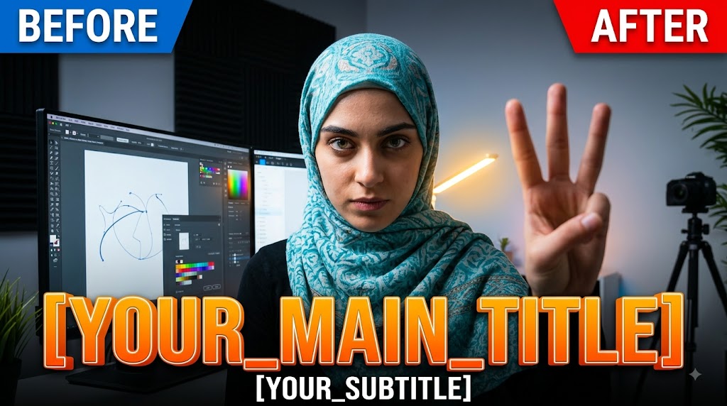 AI-generated example result for the youtube-thumbnail prompt: Study & Education YouTube Thumbnail AI Prompt #93 – Single-Scene Composition
