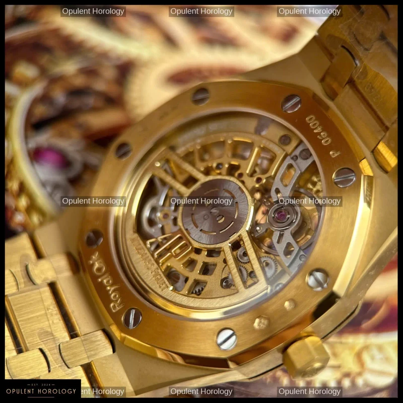 Audemars Piguet Royal Oak Jumbo Extra-Thin Openworked 16204 Rose Gold Skeleton Dial 39mm