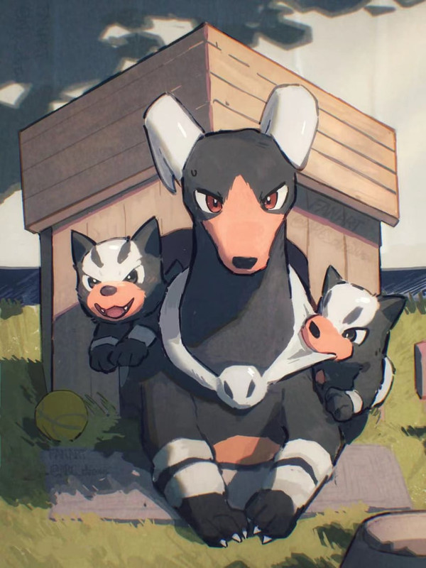 houndoom-and-houndour-pokemon-drawn-by-a