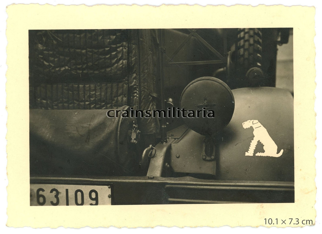 Orig Foto Detail Hund Wappen Truppenkennzeichen auf Luftwaffe Lkw