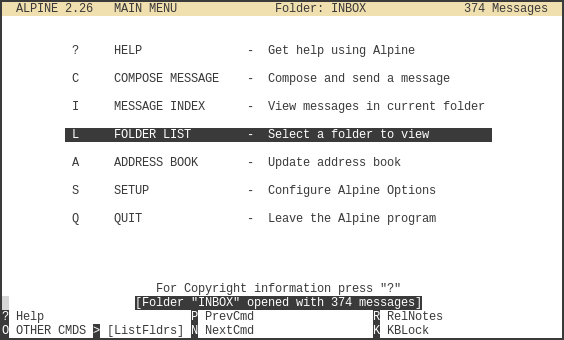 Alpine 2.26 on Slackware 14.0 Alpine 2.26 on Slackware 14.0