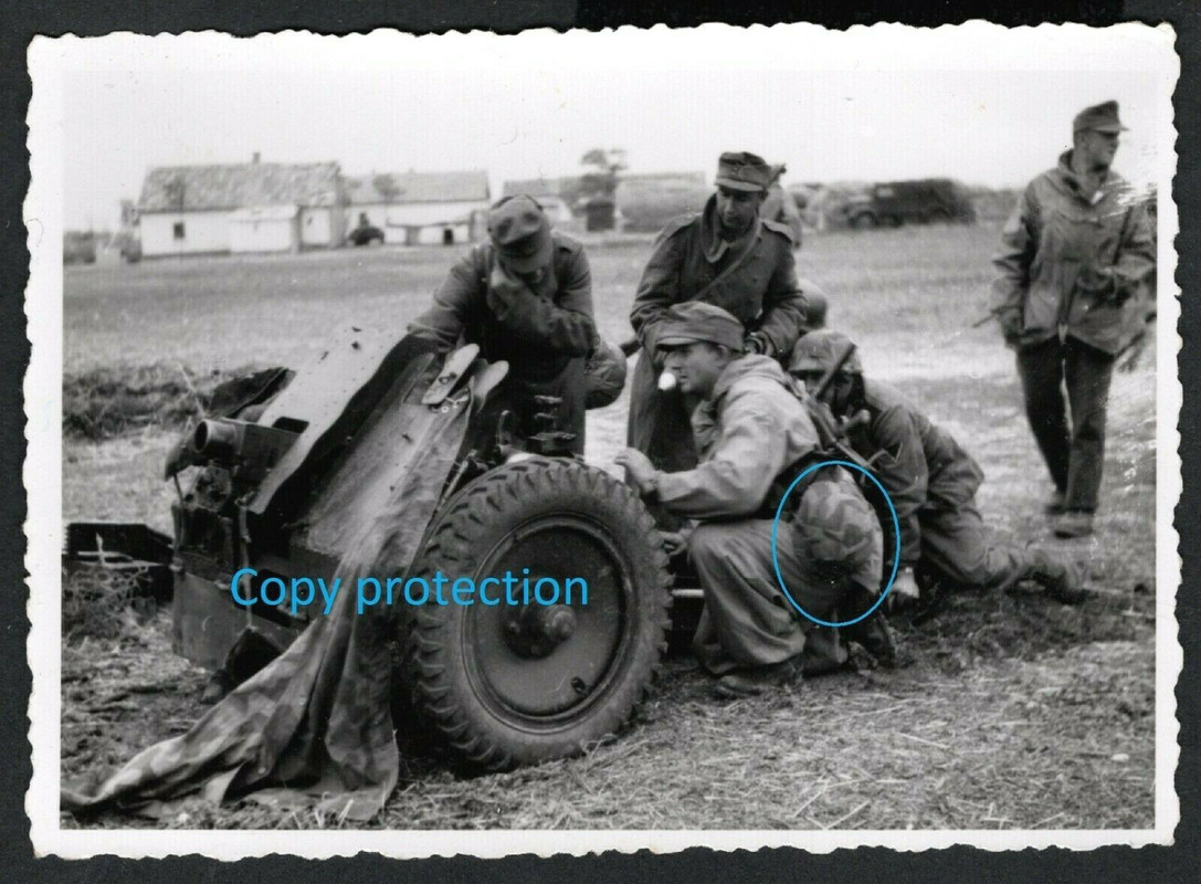 INFANTERI-GESCHÜTZ 7,5 cm, 1944, TARNuniform, tarn helm camo