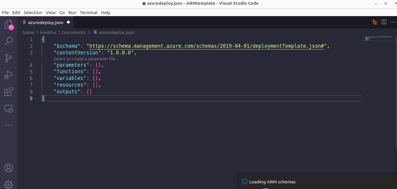 arm template snippet