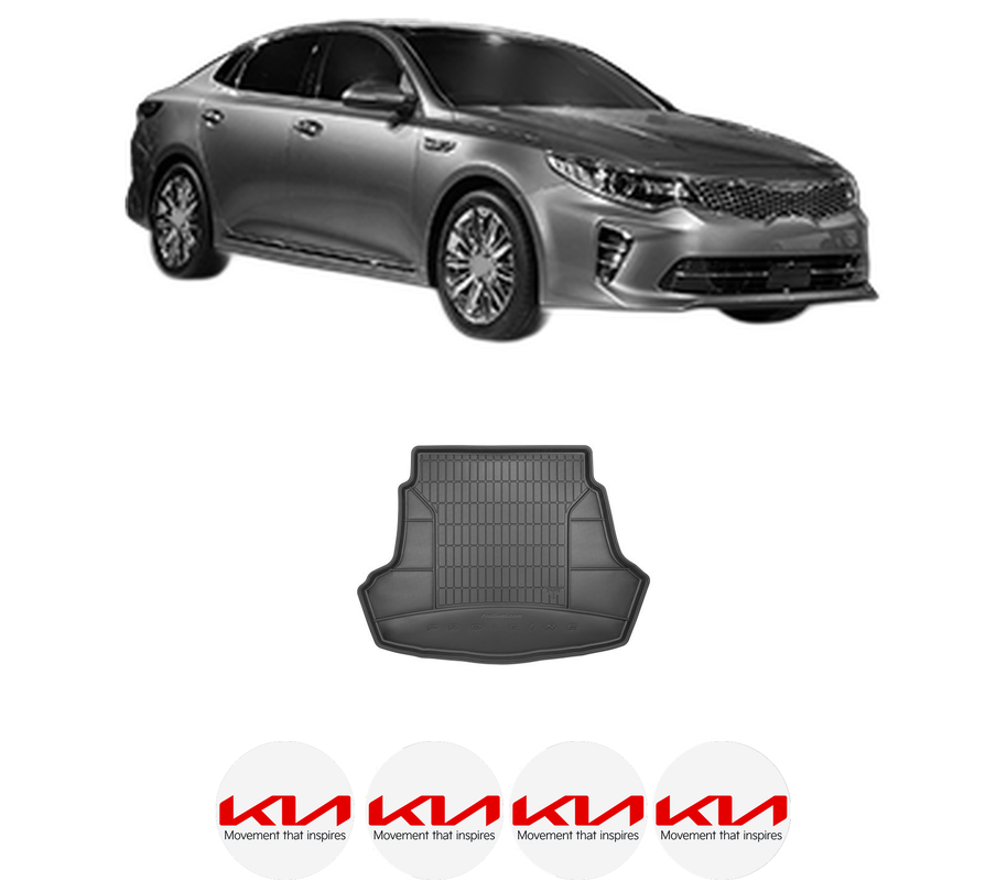 Tavita Portbagaj KIA OPTIMA (JF) din 2015-2019, Protectie Portbagaj Auto, 4x Stickere auto cu KIA