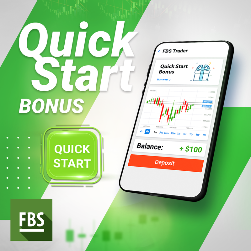 يدعوك تطبيق FBS Trader  للاستمتاع ببونص "بداية سريعة" Quick-Start